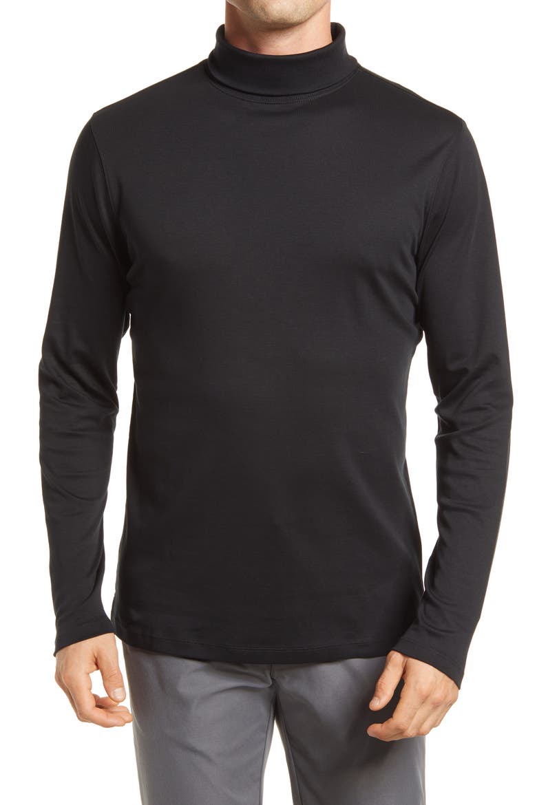 Georgia Cotton Turtleneck, Main, color, BLACK