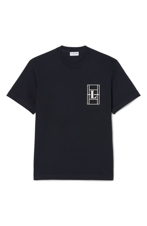 Embroidered Court Logo Cotton T-Shirt