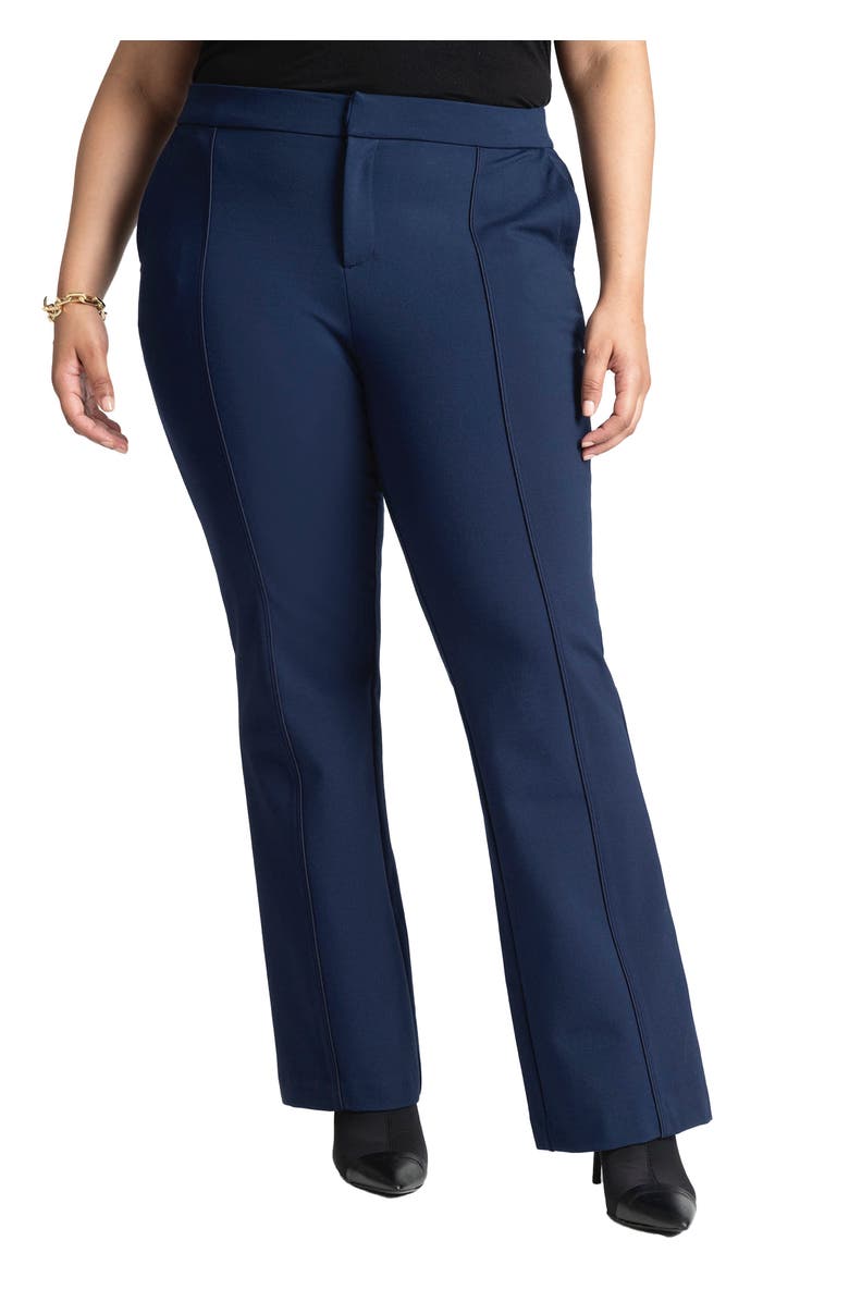 ELOQUII The Ultimate Stretch Flare Leg Pant, Main, color, Maritime Blue