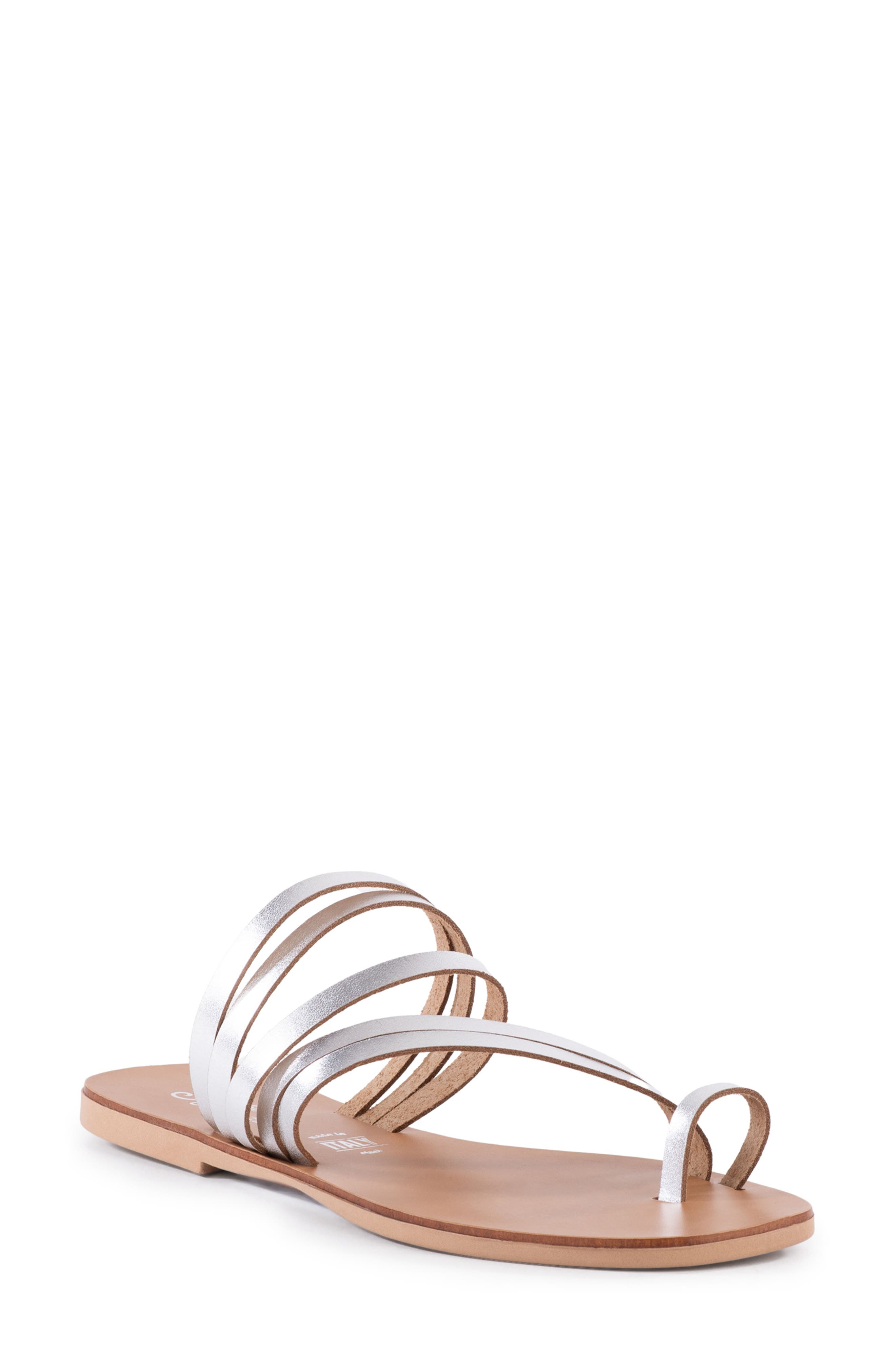 Seychelles Summer Rain Toe Loop Sandal, Main, color, Silver