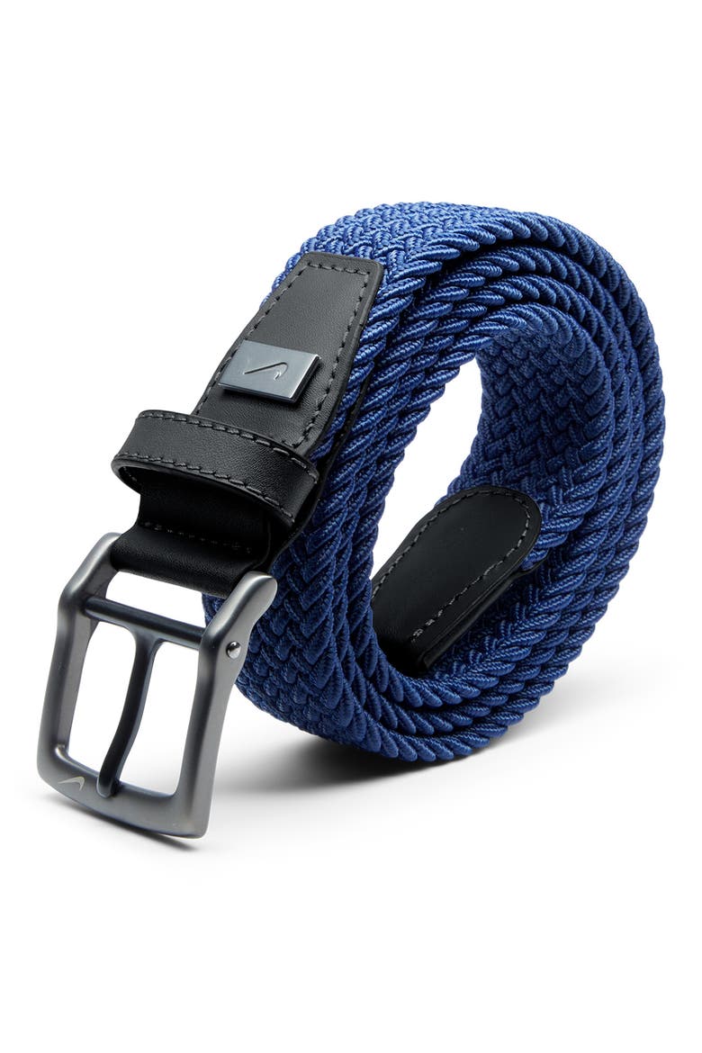 Tour Woven Stretch Belt, Alternate, color, NAVY