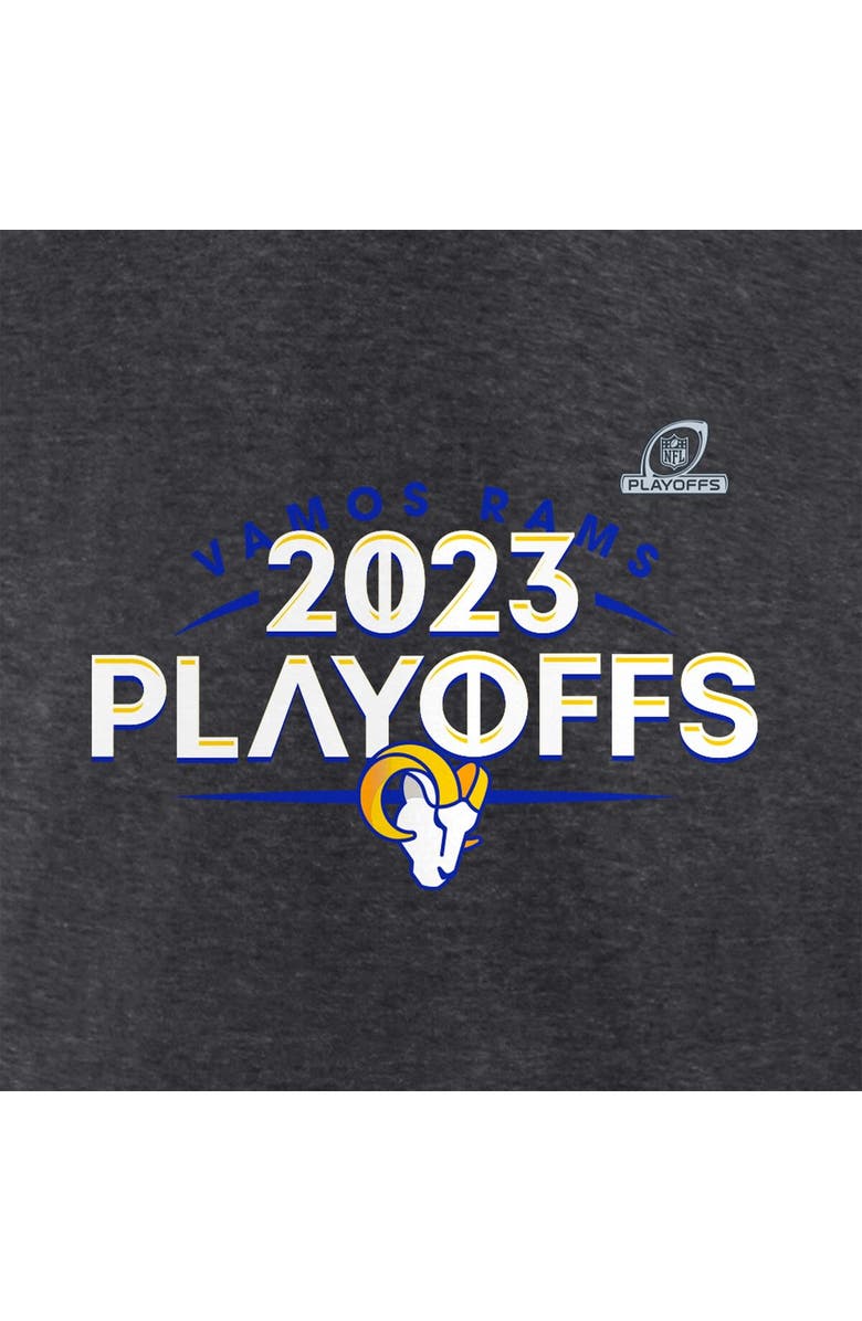 FANATICS Men's Fanatics Branded Heather Charcoal Los Angeles Rams 2023 NFL Playoffs T-Shirt, Alternate, color,