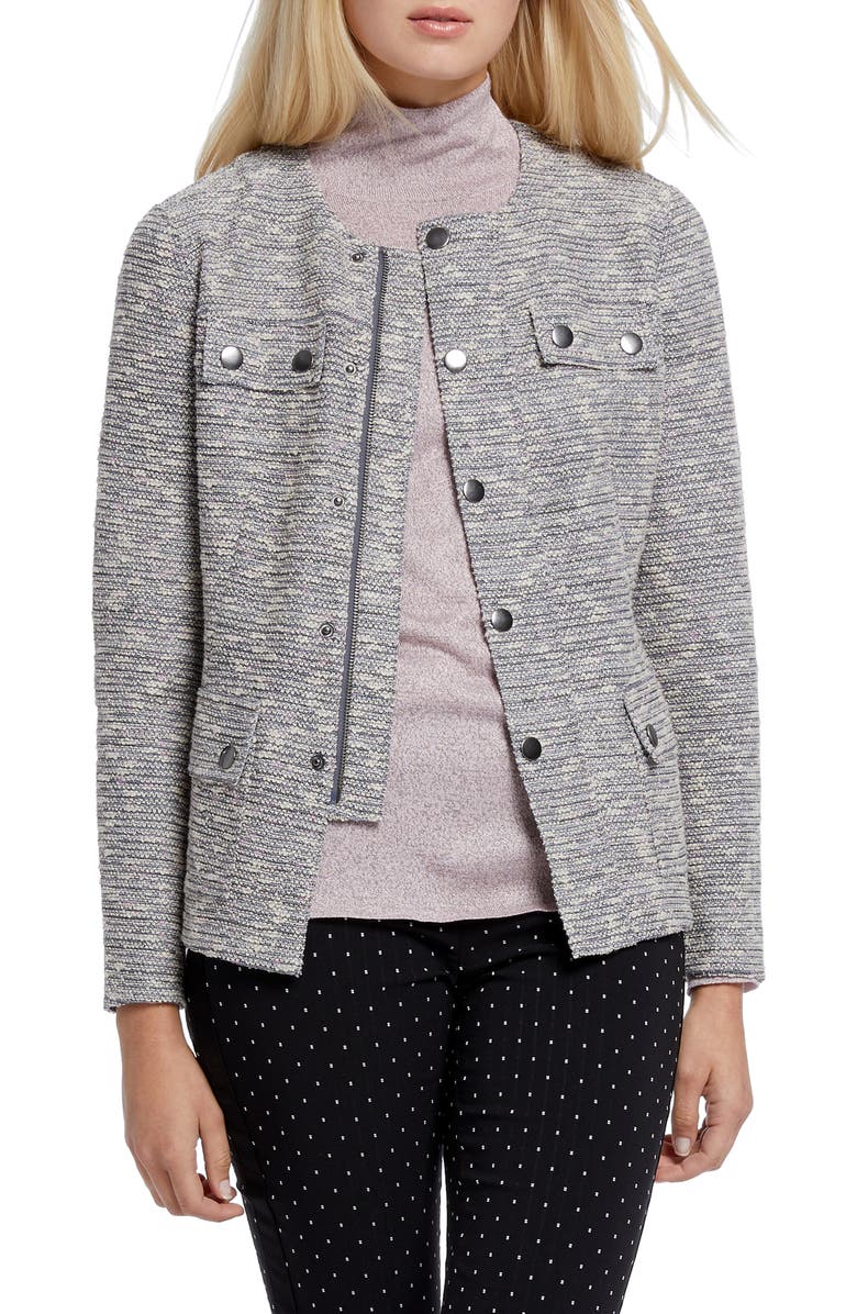 NIC+ZOE The Ritz Metallic Thread Cotton Blend Jacket, Main, color,