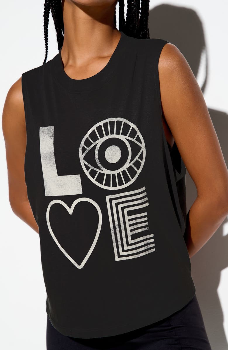 Spiritual Gangster Eye Love Vibe Tank, Alternate, color, Vintage Black