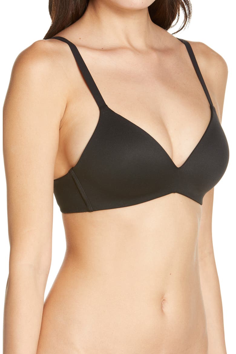 How Perfect Wire Free T-Shirt Bra, Alternate, color, BLACK