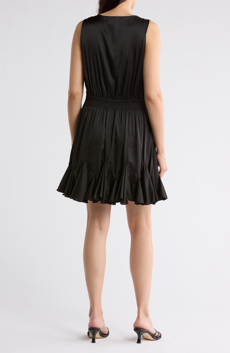 Love By Design Milana Sleeveless Satin Fit & Flare Dress, Alternate, color, Black