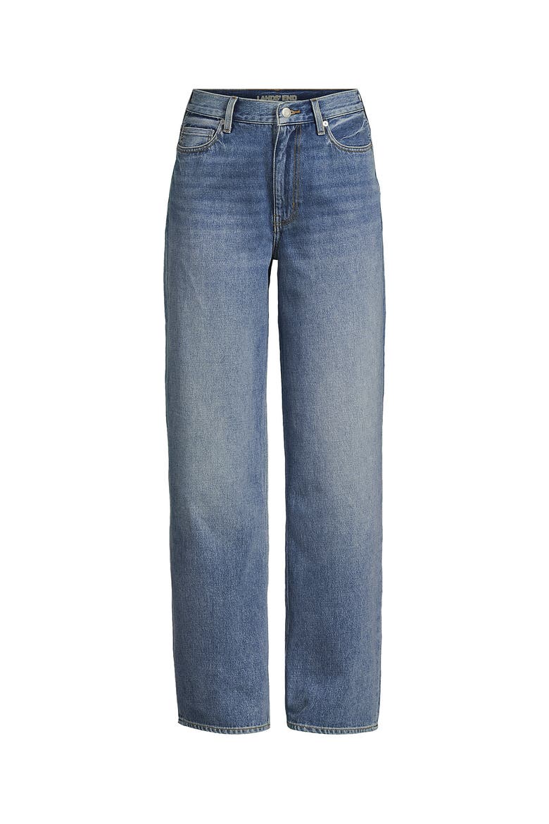 Rigid Denim Mid Rise Baggy Jeans, Alternate, color, Medium Ocean Blue Wash