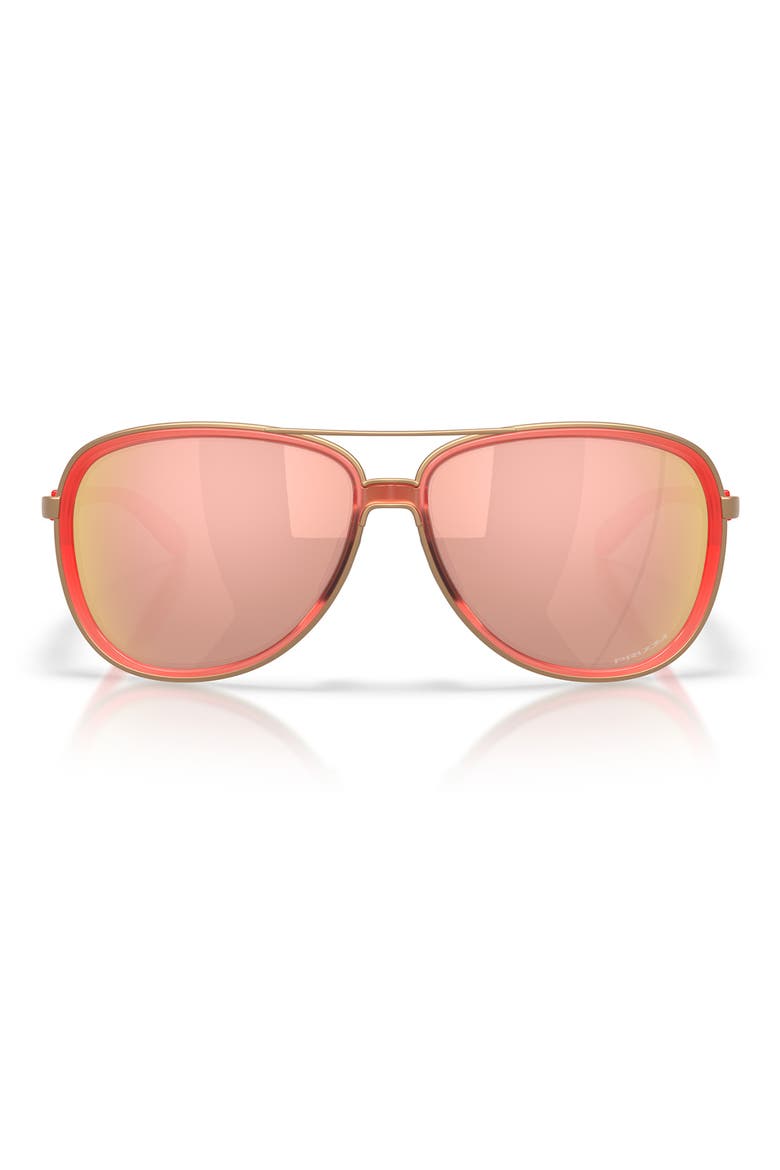 Split Time 58mm Prizm™ Pilot Sunglasses, Main, color, MATTE PEACH / ROSE GOLD