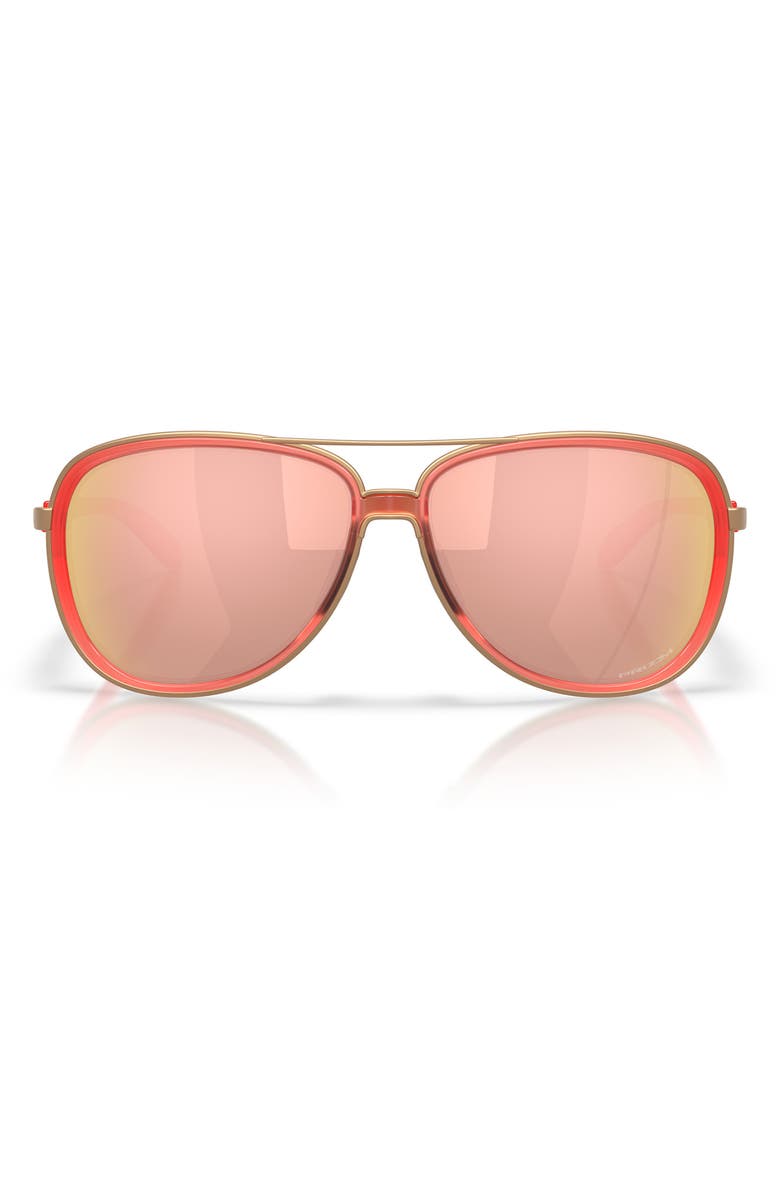 Oakley Split Time 58mm Prizm<sup>™</sup> Pilot Sunglasses, Main, color, Matte Peach / Rose Gold