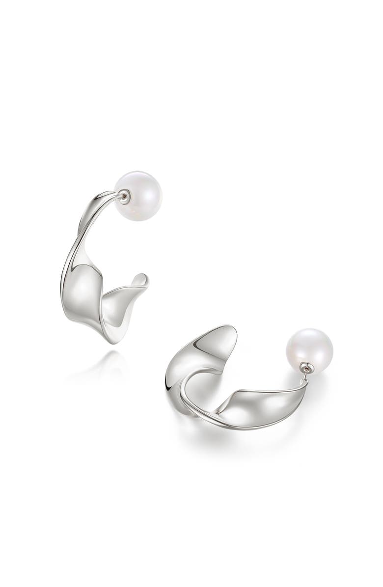 Classicharms Chunky Wave Hoop Earrings, Main, color, Silver