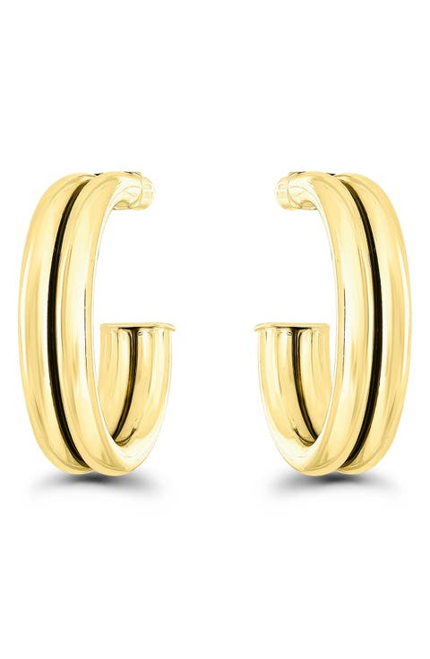 Double Tubing 20mm Hoop Earrings