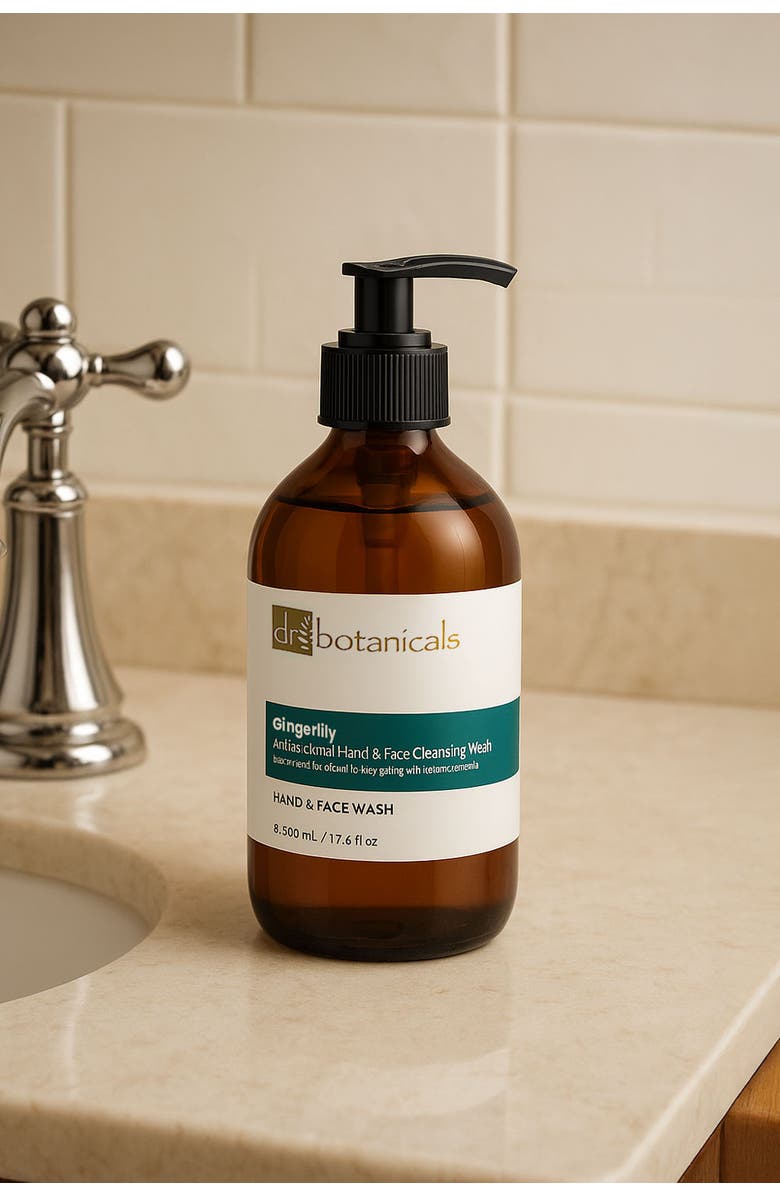 DR BOTANICALS Gingerlily Revitalising Hand & Face Cleansing Wash for Gentle Care 500ml, Alternate, color, White