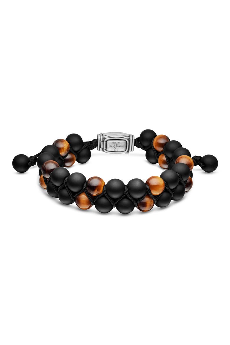 Spiritual Beads Two Row Woven Bracelet, 8mm, Main, color, ZDNUBLACK ONYX