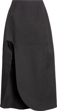 Jil Sander Sculpted Virgin Wool Midi Skirt