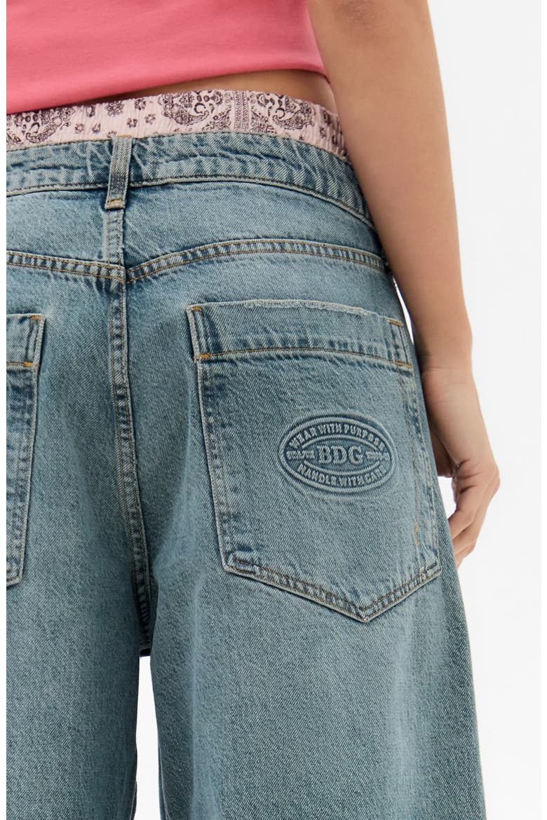Jaya Bandana Boxer Wide Leg Jeans, Alternate, color, SMOKEY BLUE