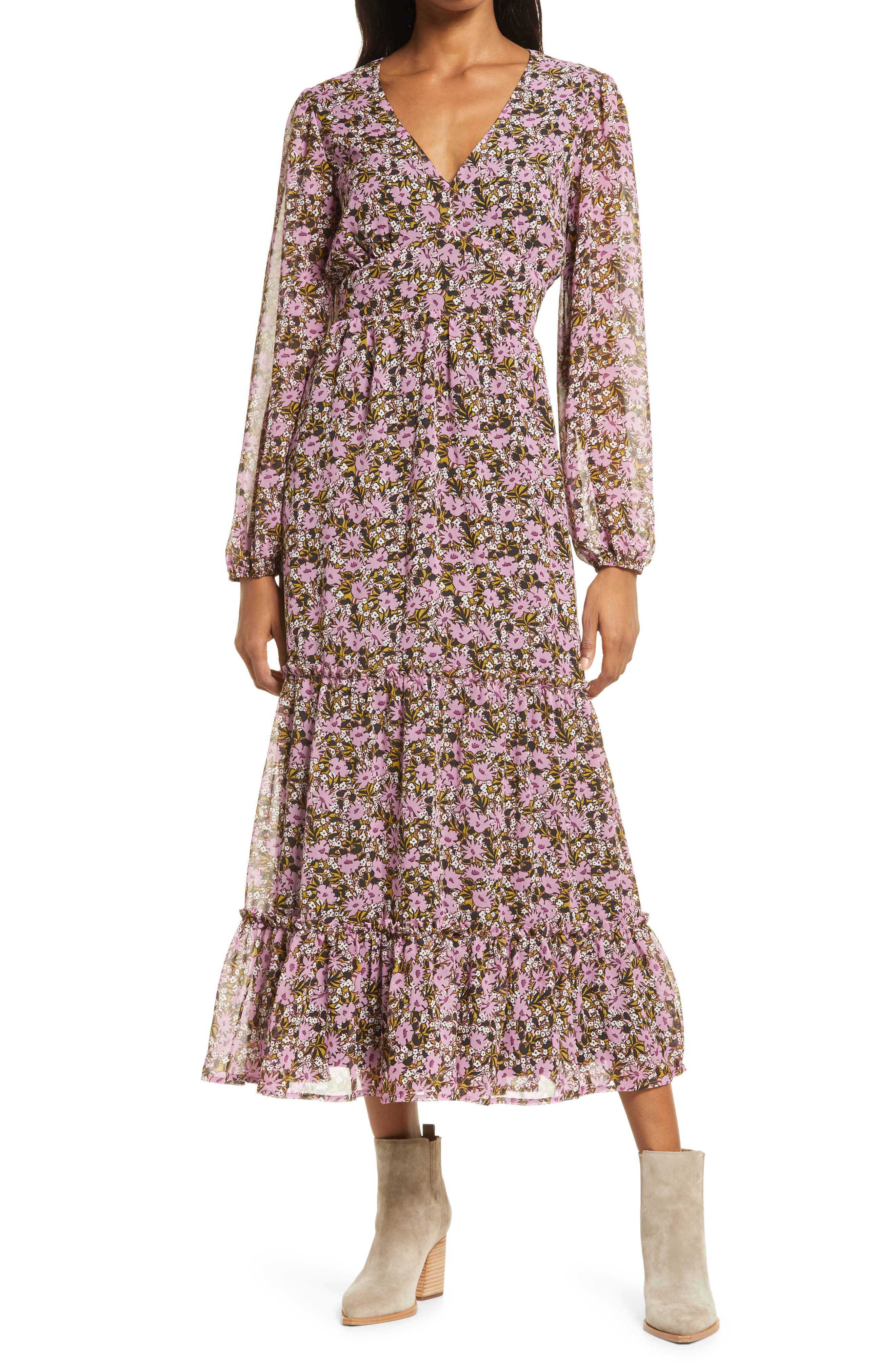 Lost + Wander Lovestoned Floral Long Sleeve Dress