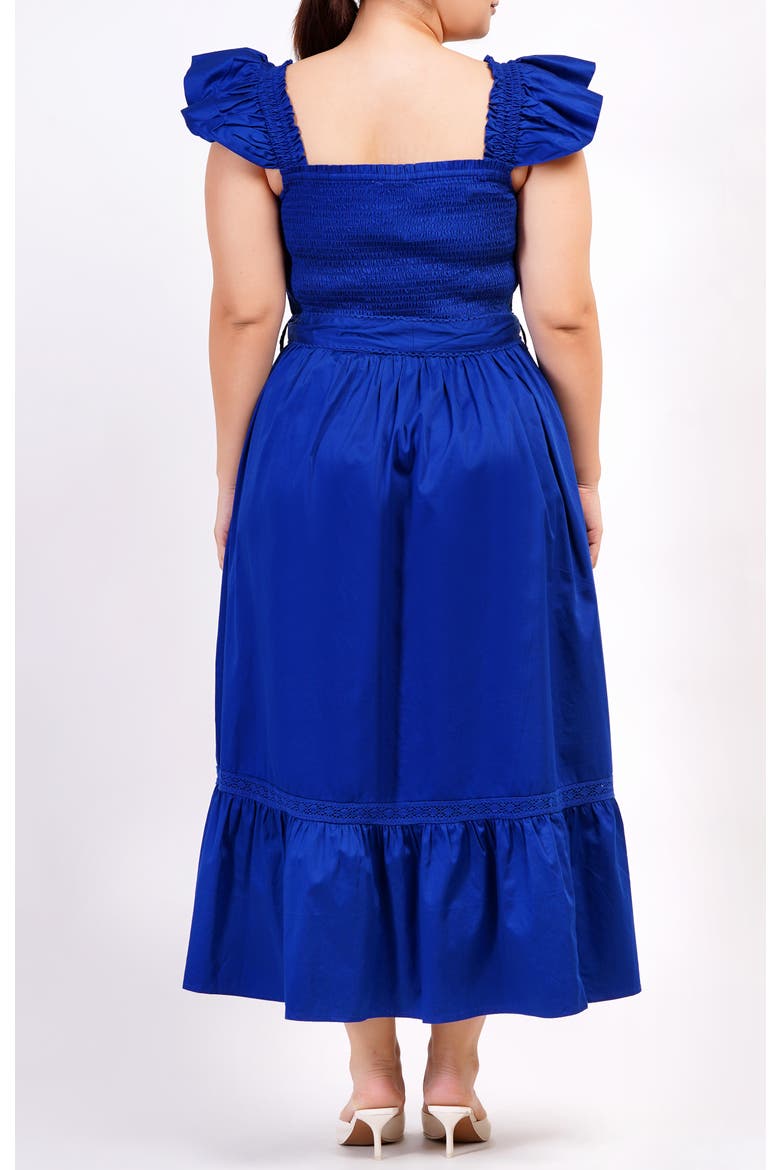 Ivanna A-Line Smocked Midi Dress, Alternate, color, Blue