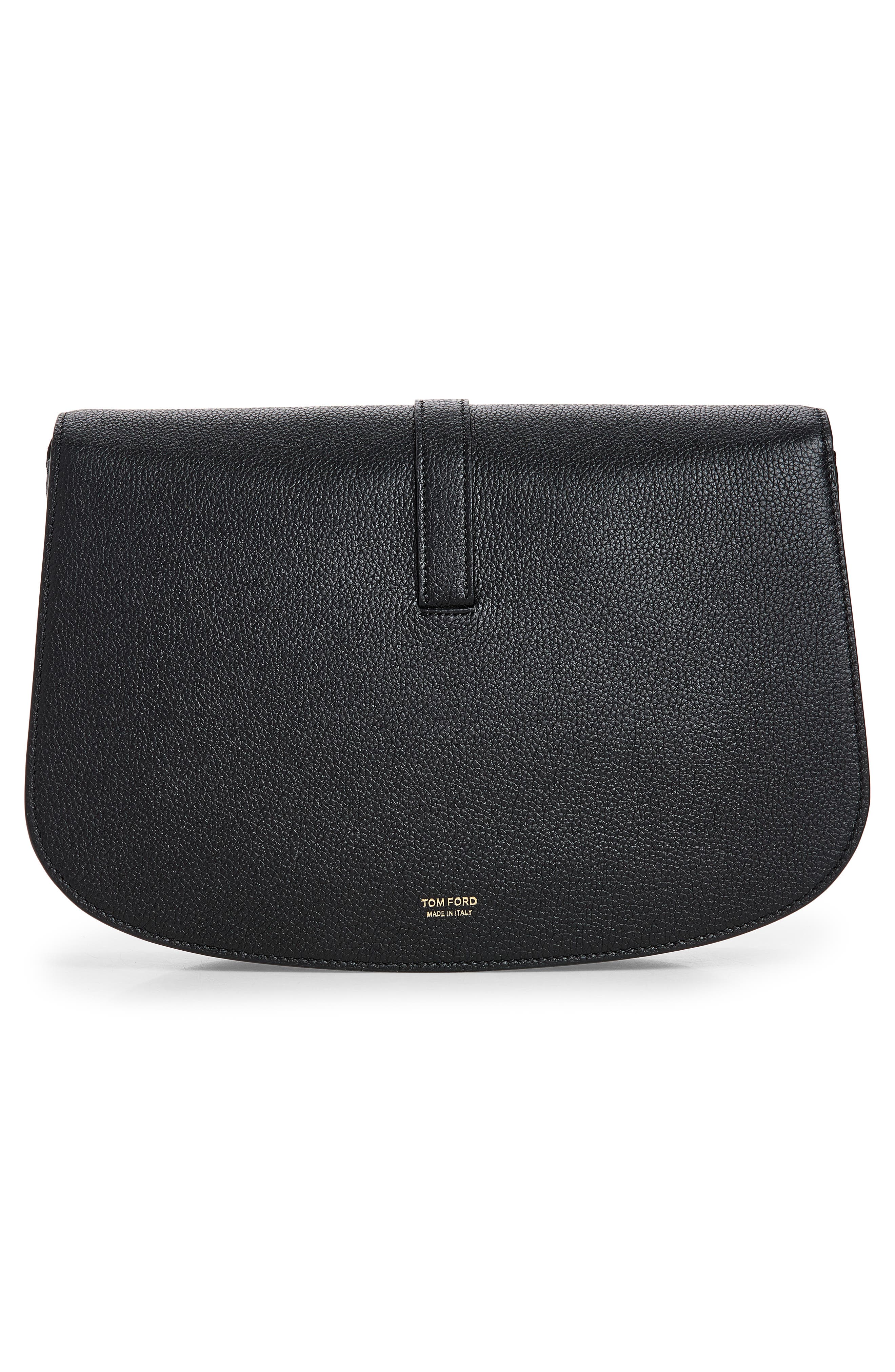 Medium Leather Crossbody Bag, Alternate, color, BLACK