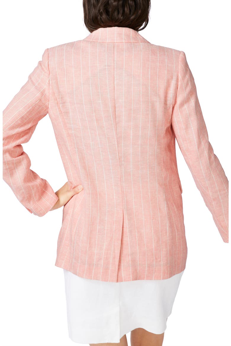 Pinstripe One-Button Blazer, Alternate, color, CHEEKY PEACH