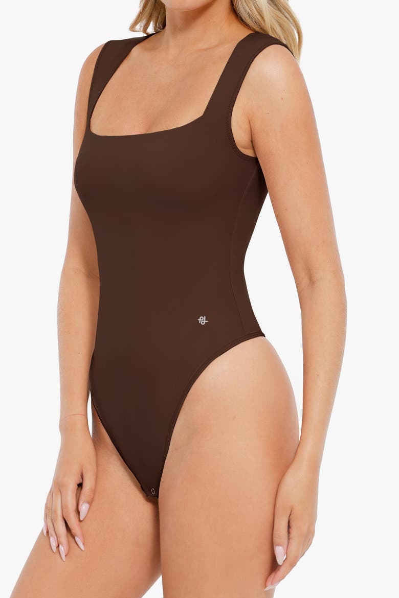 Shapewear Cloudsense Sleeveless Square Neck Bodysuit, Alternate, color, Cocoa