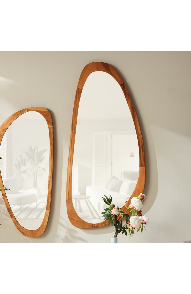 Napa Home & Garden Flynn Mirror Large - Natural Teak Wood Frame, Alternate, color, Brown