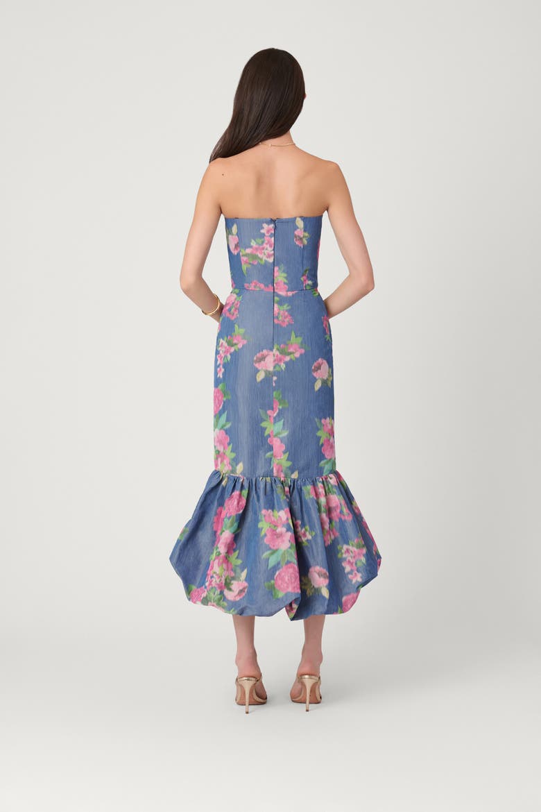 Rose Printed Chine Taffeta Midnight Julieanne Dress, Alternate, color, Navy Multi