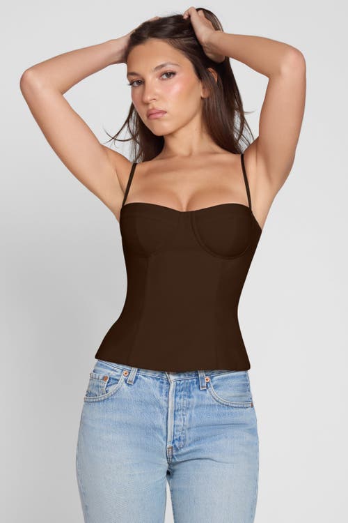 Leau Bali Bustier Corset Top In Brown