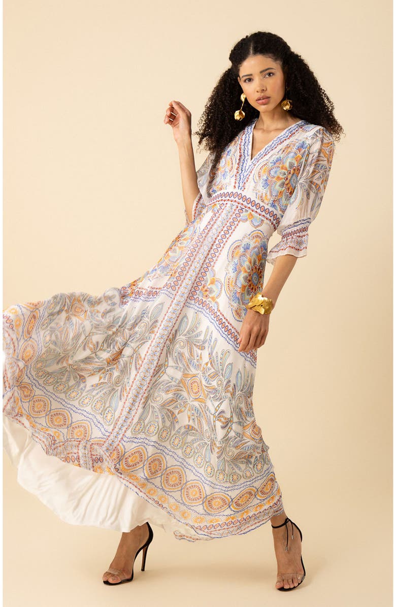 Hale Bob Treasure Chiffon Maxi Dress, Alternate, color,