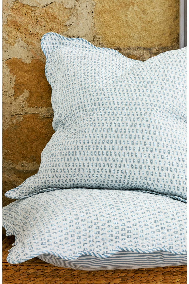 Victoria Vintage Inspired Textured Pillowsham Pair, Alternate, color, Blue