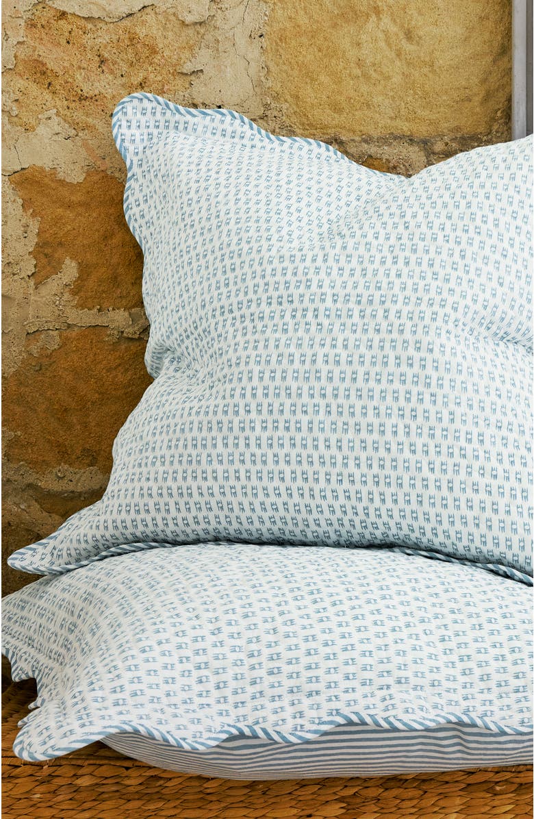 CHRISTY Victoria Vintage Inspired Textured Pillowsham Pair, Alternate, color, Blue