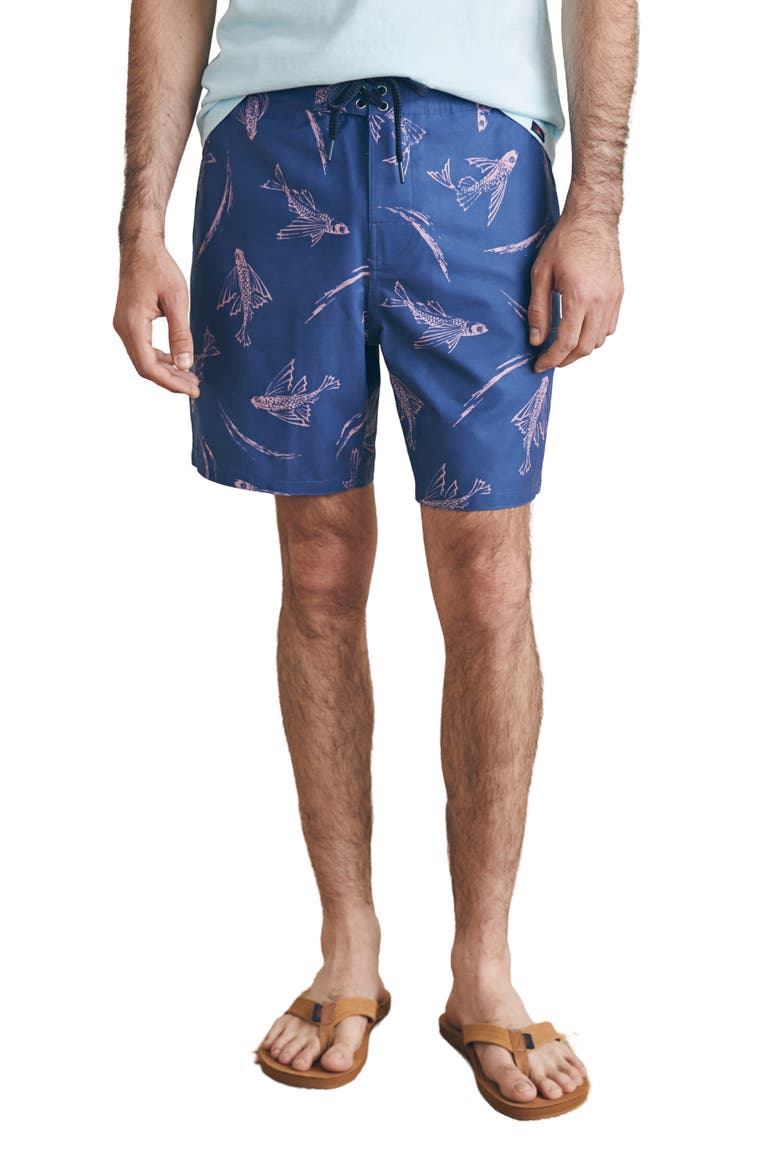Sunwashed Board Shorts, Main, color, NAVY PINK WATERWAYS