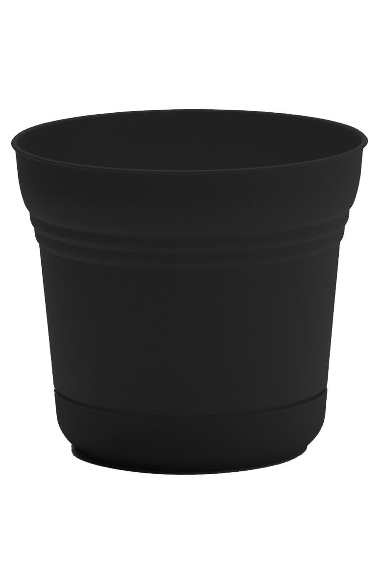 Bloem 12 Inch Saturn Round Planter With Saucer Tray, Black, Main, color, Black
