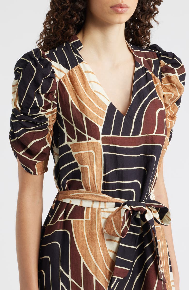 CIEBON Merl Tie Waist Midi Dress, Alternate, color, 