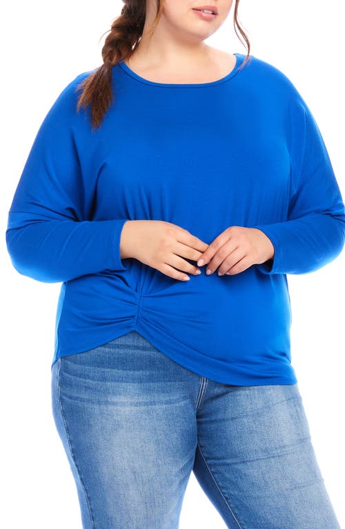Karen Kane Pick Up Twisted Hem Top In Royal Blue
