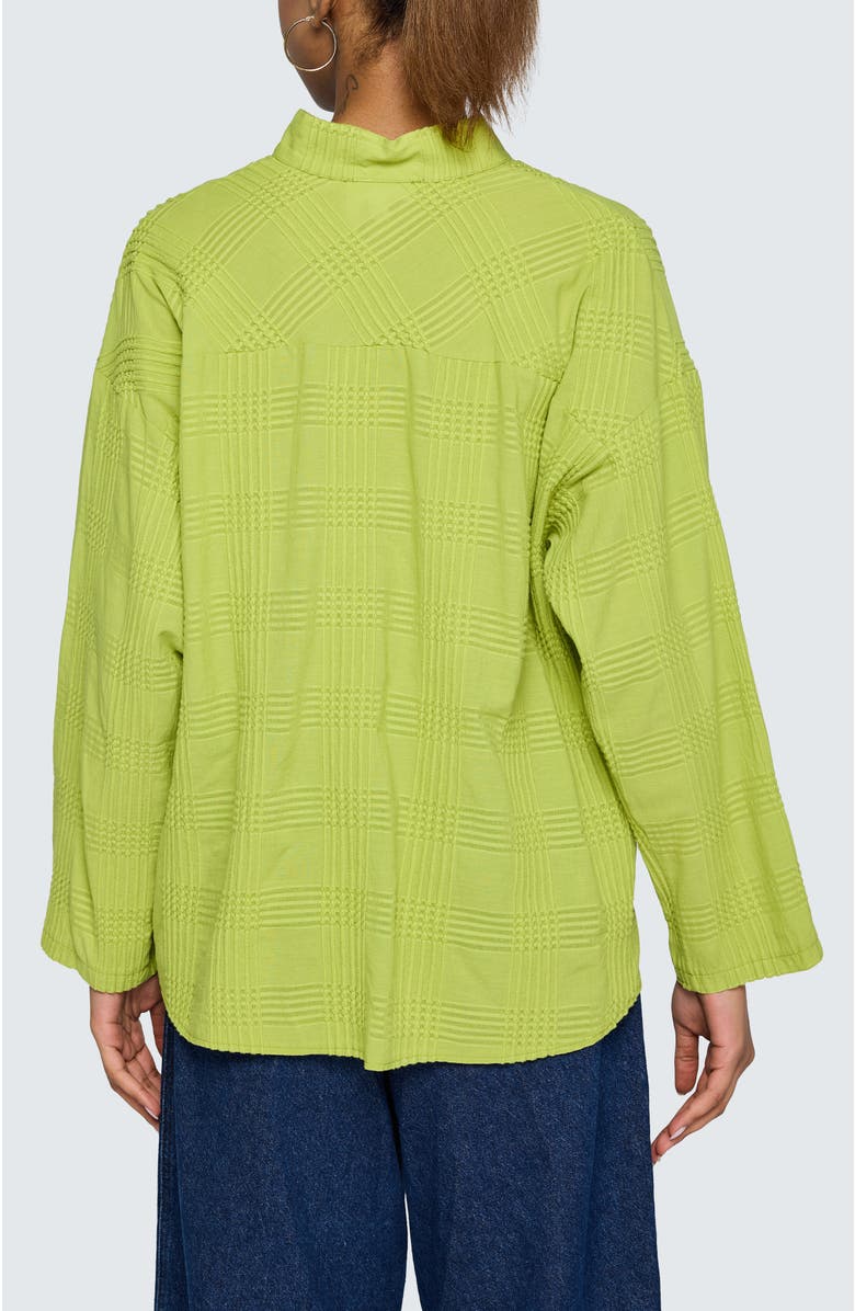 LUUKAA Serina Mandarin Collar Shirt, Alternate, color, Lime