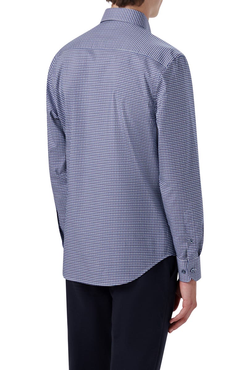 Bugatchi Karl Classic Fit Check Print Stretch Cotton Button-Up Shirt, Alternate, color, 