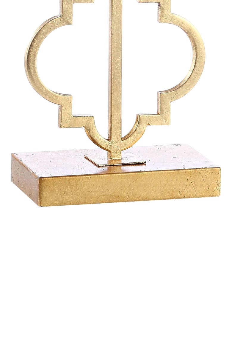 JONATHAN Y Selina Iron Ogee Trellis Modern LED USB Table Lamp, Alternate, color, Gold Leaf