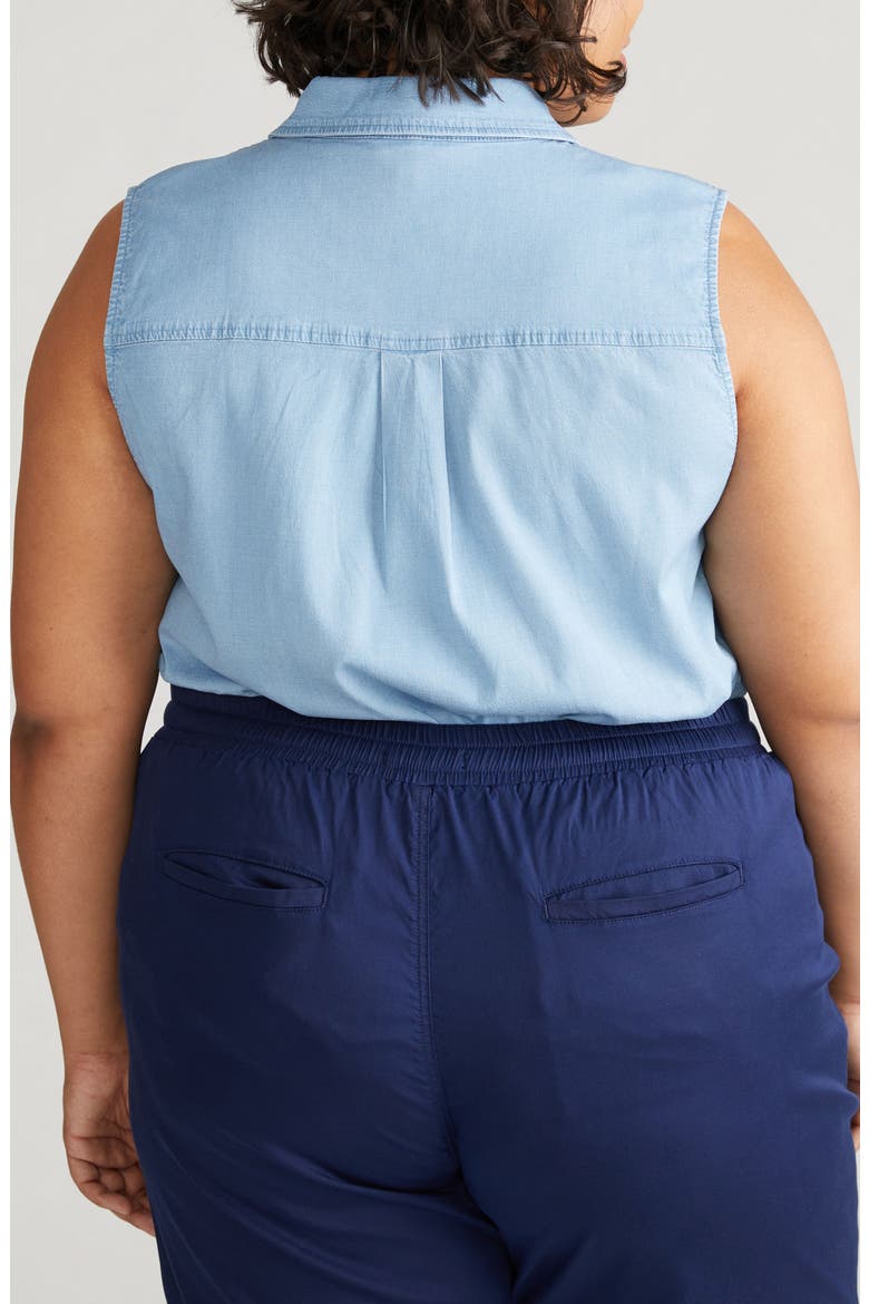 Perfect Sleeveless Chambray Shirt, Alternate, color, MORNING BLUE