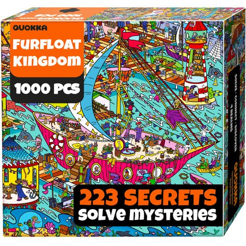 Quokka 1000 Piece Jigsaw Puzzle for Adults - Furfloat Kingdom, Twigtail Kingdom, Rocktail Kingdom & Blush Lotus Kingdom at Nordstrom