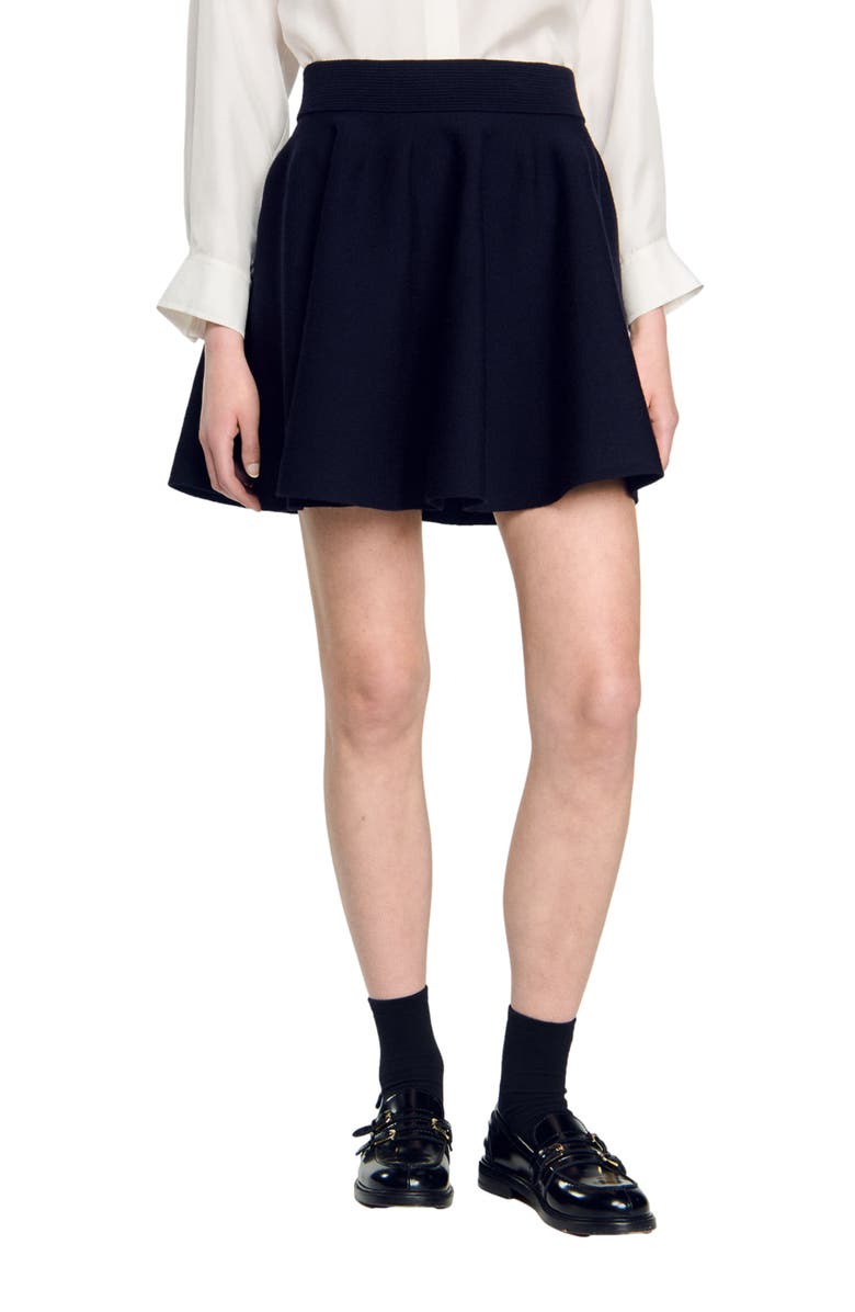 SANDRO Short knit skirt, Main, color, 