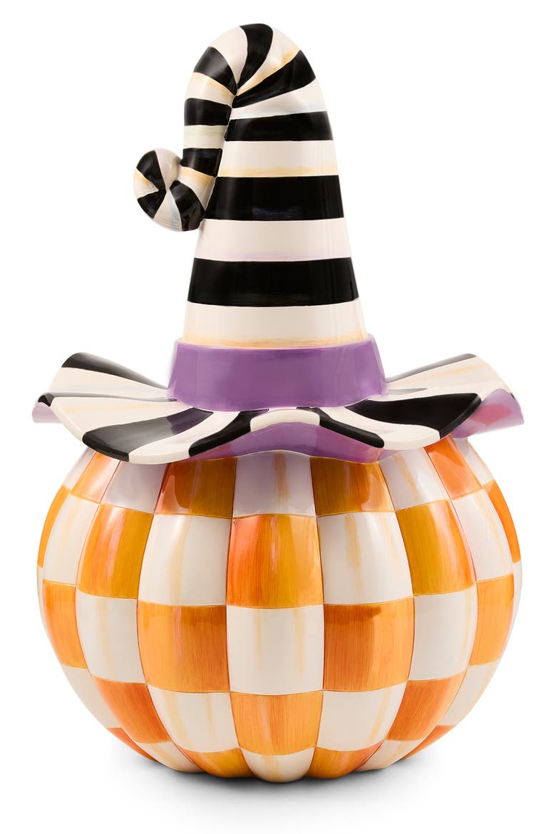 Orange Check Happy Jack Illuminated Halloween Decoration, Alternate, color, ORANGE