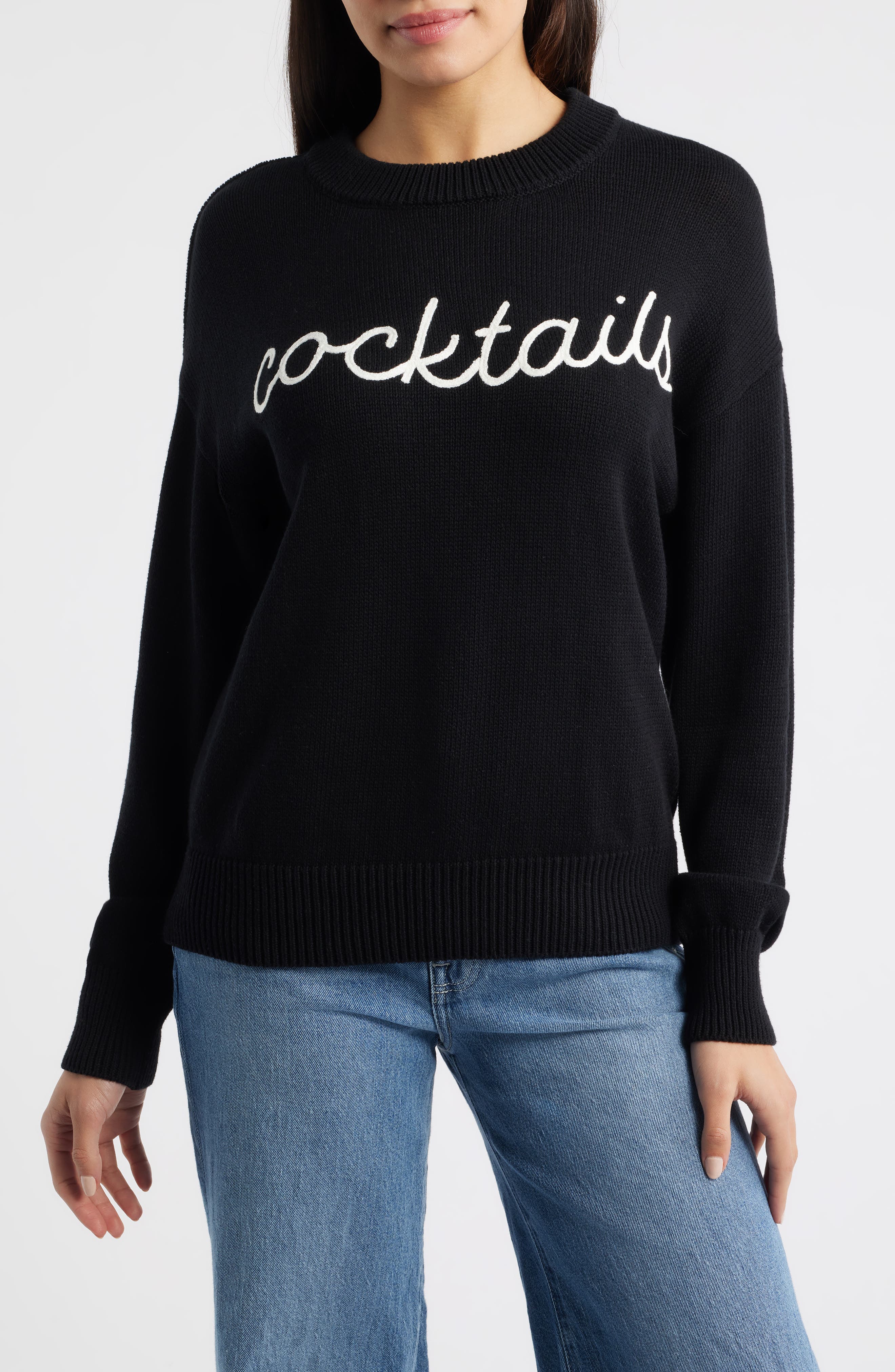 Bobeau Cocktails Cotton Sweater