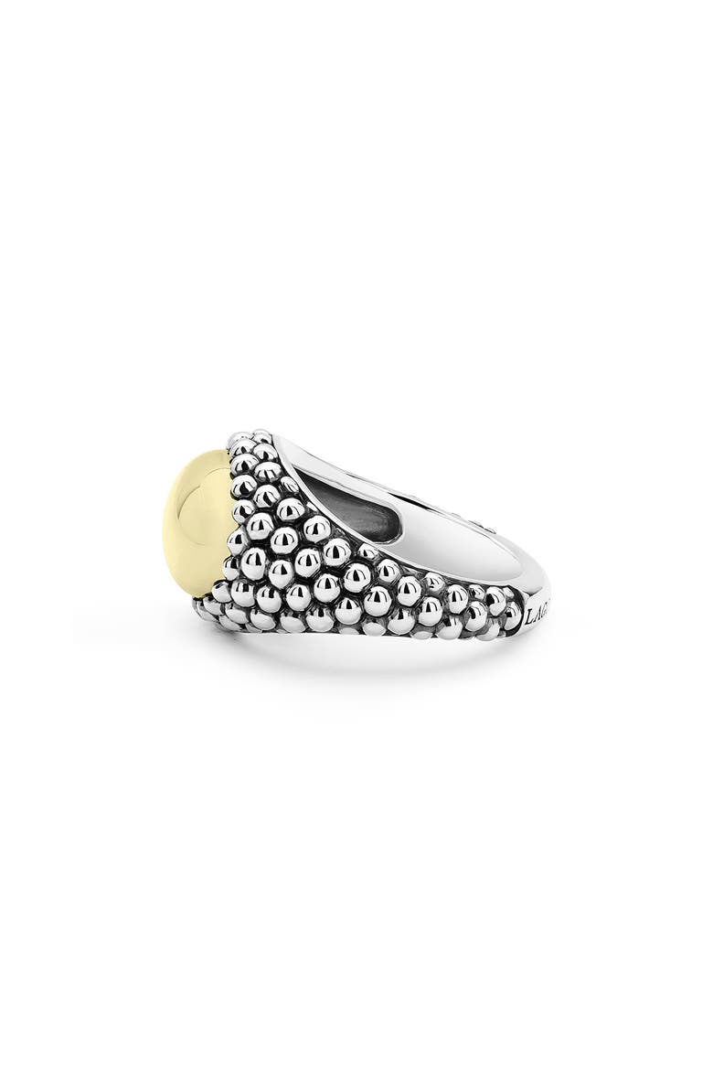 High Bar Caviar Oval Ring, Alternate, color, SILVER