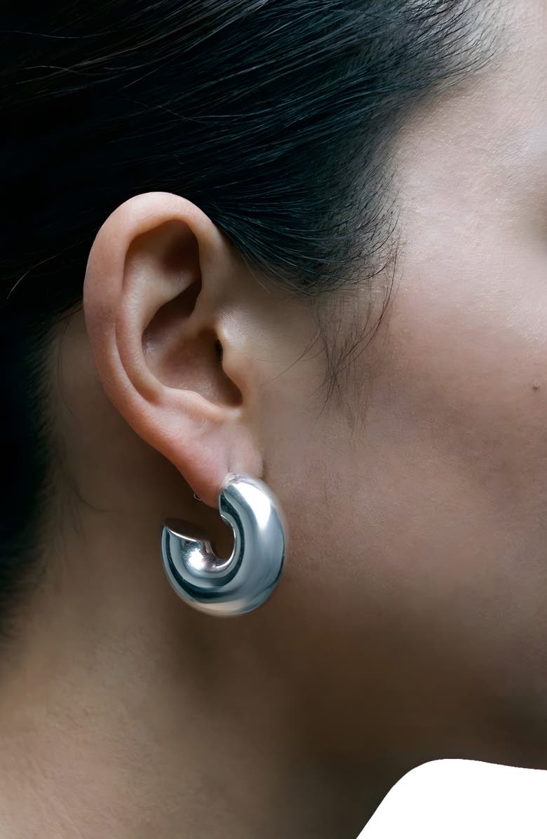 The M Jewelers The Medium Hailey Hoop Earrings, Alternate, color, Silver