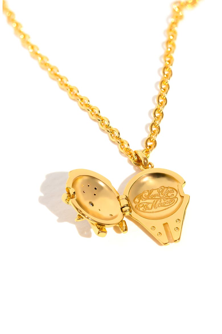 Star Wars Millenium Falcon Locket Necklace, Alternate, color, GOLD