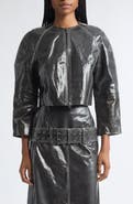 DIESEL® Crop Cocoon Patent Leather Jacket