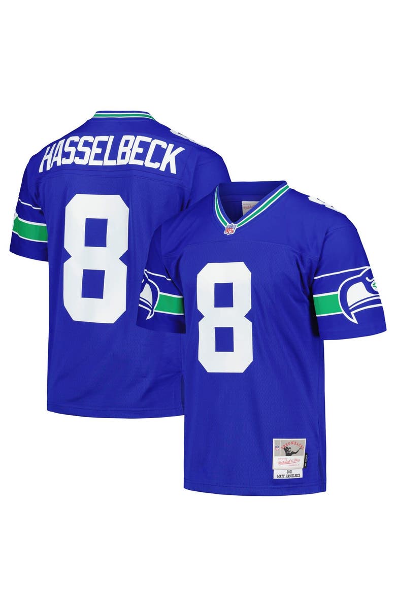 Mitchell & Ness Men's Mitchell & Ness Matt Hasselbeck Royal Seattle Seahawks Legacy Replica Jersey, Alternate, color, 