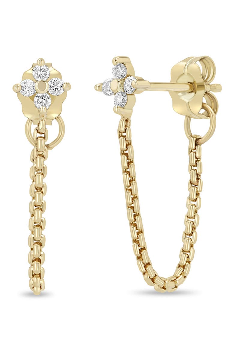 Diamond Quad Chain Drop Earrings, Main, color, 14K YELLOW GOLD