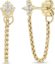 Zoë Chicco Diamond Quad Chain Drop Earrings