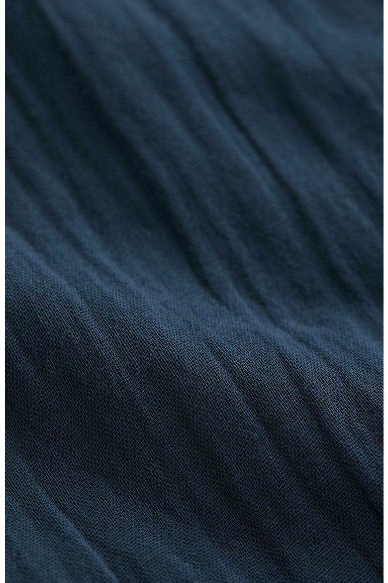 Organic Cotton Coastal Double Gauze Poet Sleeve Dress, Alternate, color, French Navy